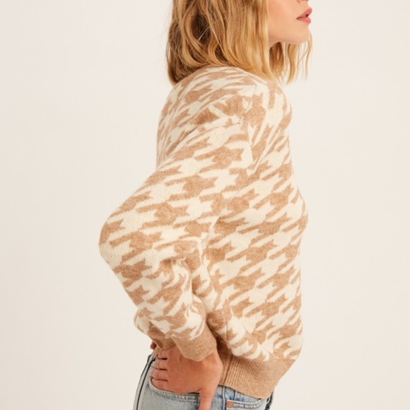 Brown houndstooth sweater - Picture 5 of 6